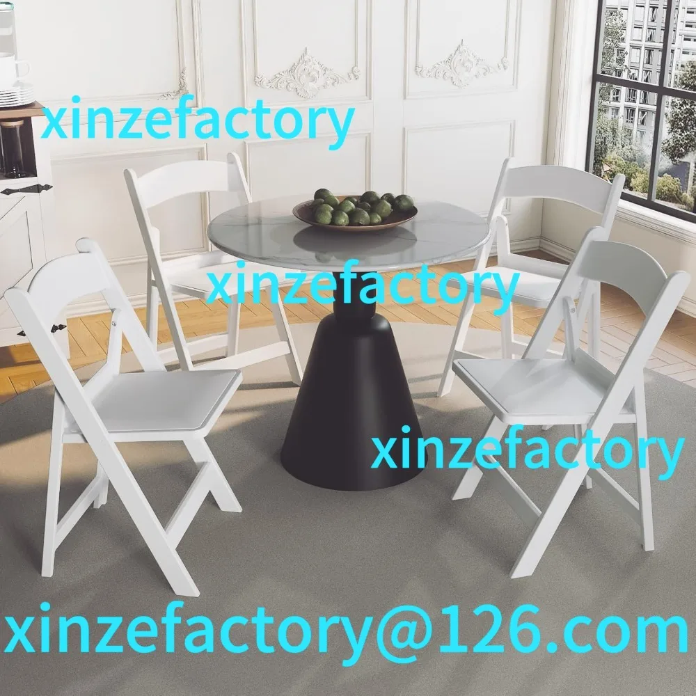 

Customizable Resin with Cushion - 4 Pack White Folding Lightweight Plastic Chairs