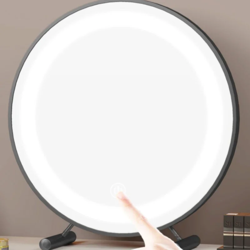 Decorative Mirror Led Light Bathroom Glass Round Vanity Smart Table Decorative Mirror Makeup Redondo Room Decoration