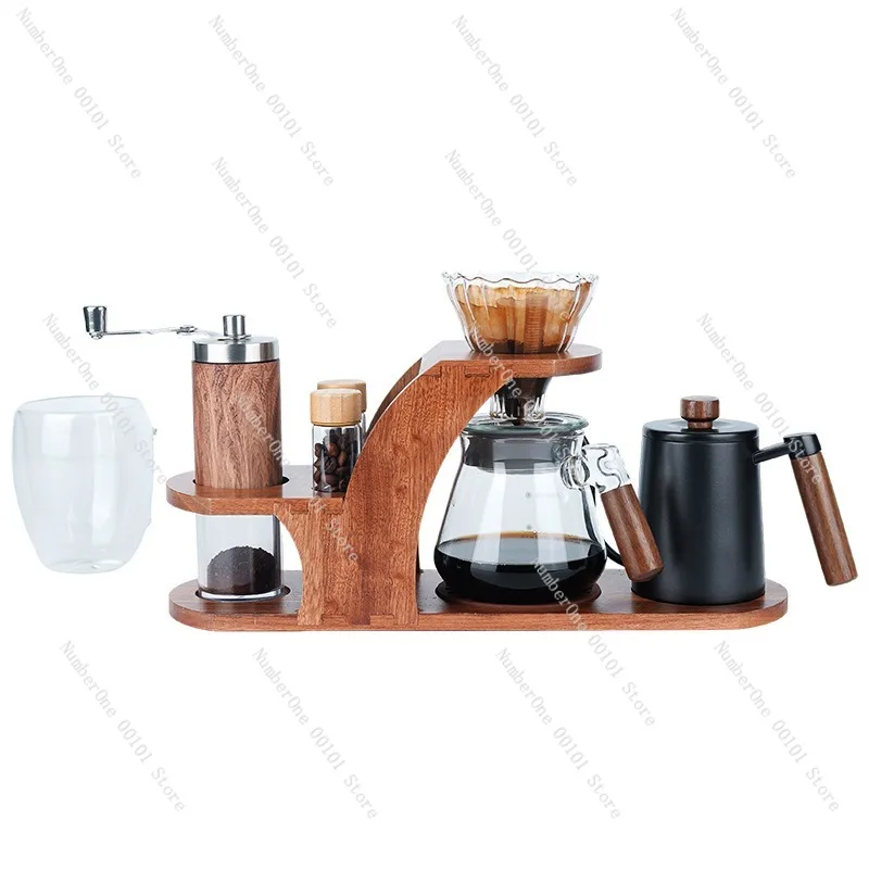 Elegant Stainless Steel Pour Over Coffee Kettle Set Gooseneck Fine Spout Drip Pot for Hand Brew Drip Bag Brewing Long Neck Water