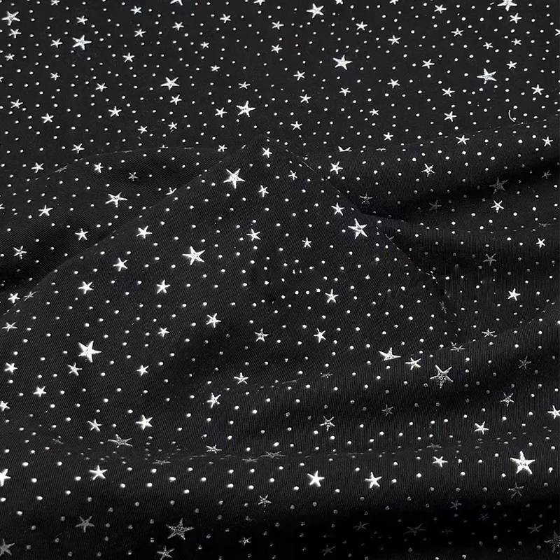 1m Star Print Cotton Fabric For DIY Shirt Dress Underwear Throw Pillow Sewing Cloth Decorative Patchwork Stage Designer Fabric
