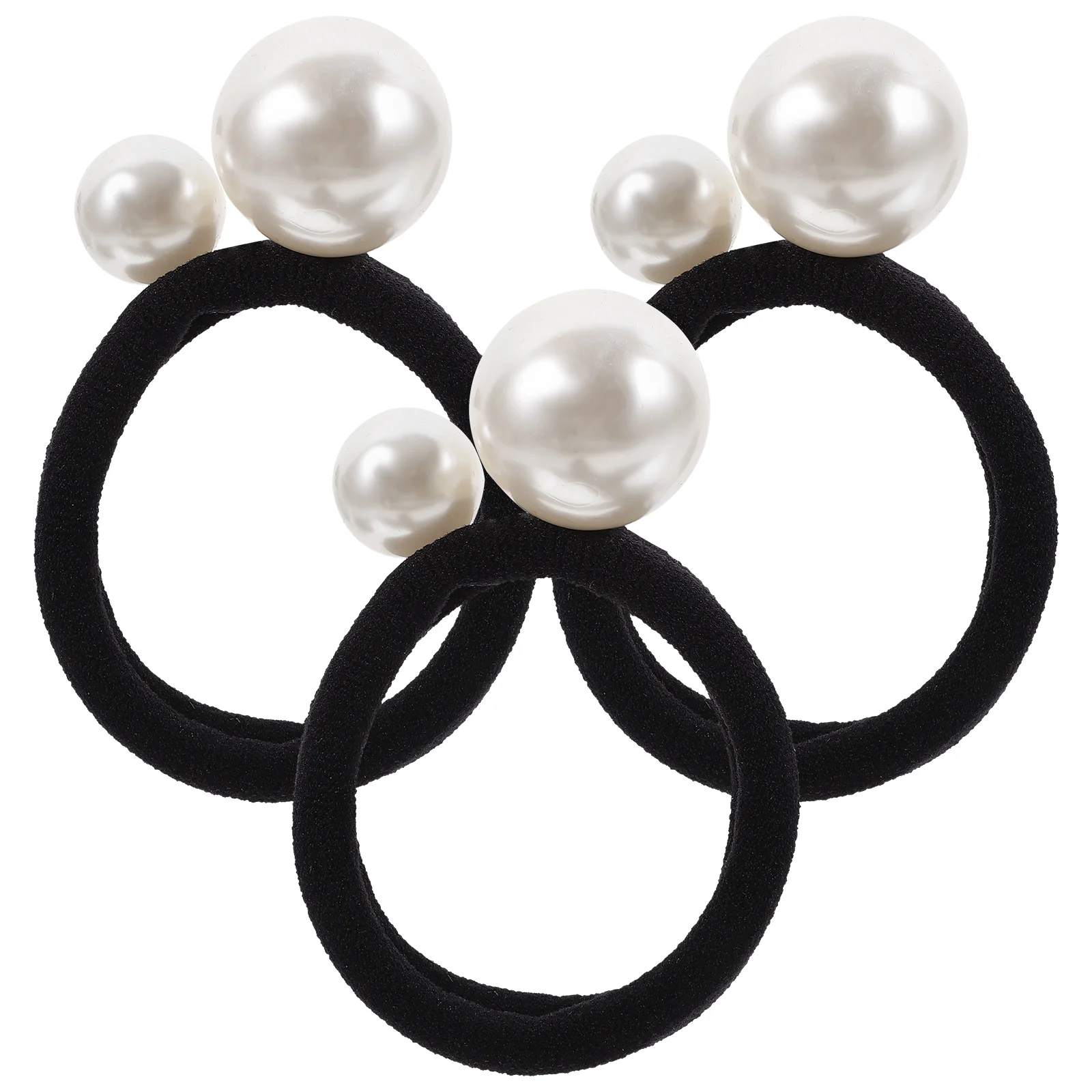 

3 Pcs Hair Tie Elastic Band Pearl Ponytail Holder Elasticity Xiaoxiangfeng Girl
