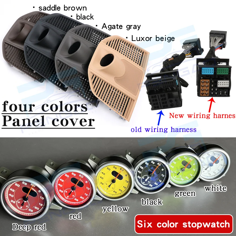 Upgrade Car stopwatch clock cover 2014- 2023 For porsche macan 95B stopwatch digital chrono Gauges led black red interior Parts