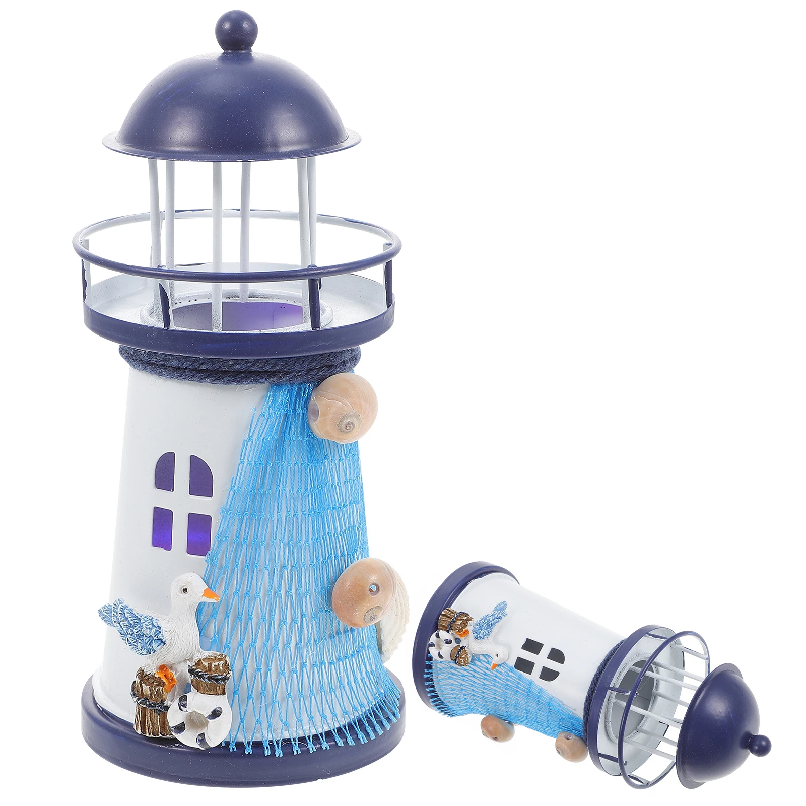 

Handmade Metal Lighthouse Decor Hollow Durable Reusable Vintage Tealight Holder Nautical Marine Model Party House Outdoor Beach