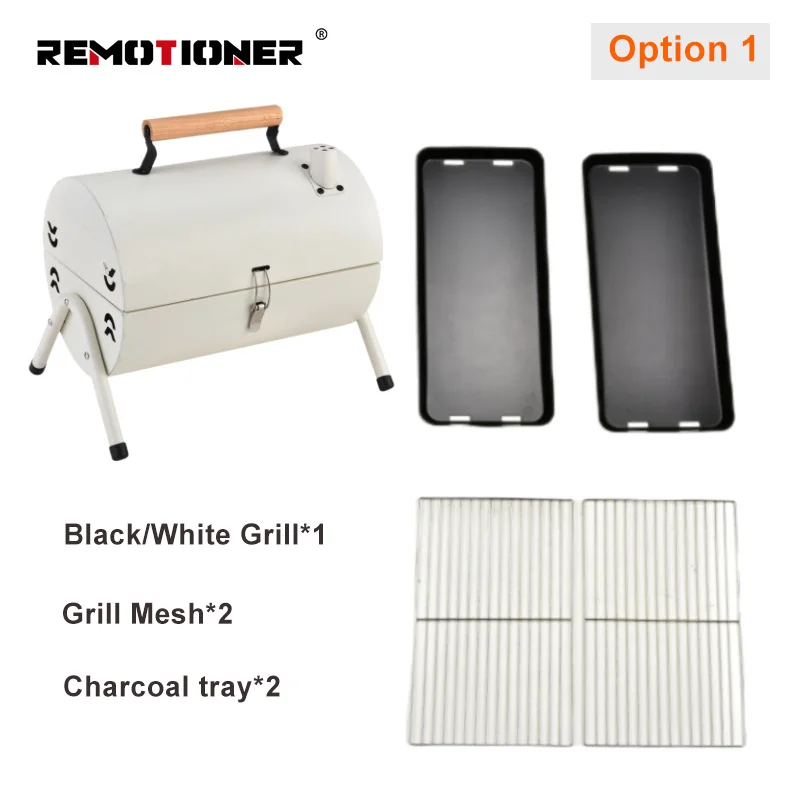 Koreaanse draagbare opvouwbare buitenbarbecue-grill Cirkeloven Camping-houtskoolgrills met koekenpan met antiaanbaklaag