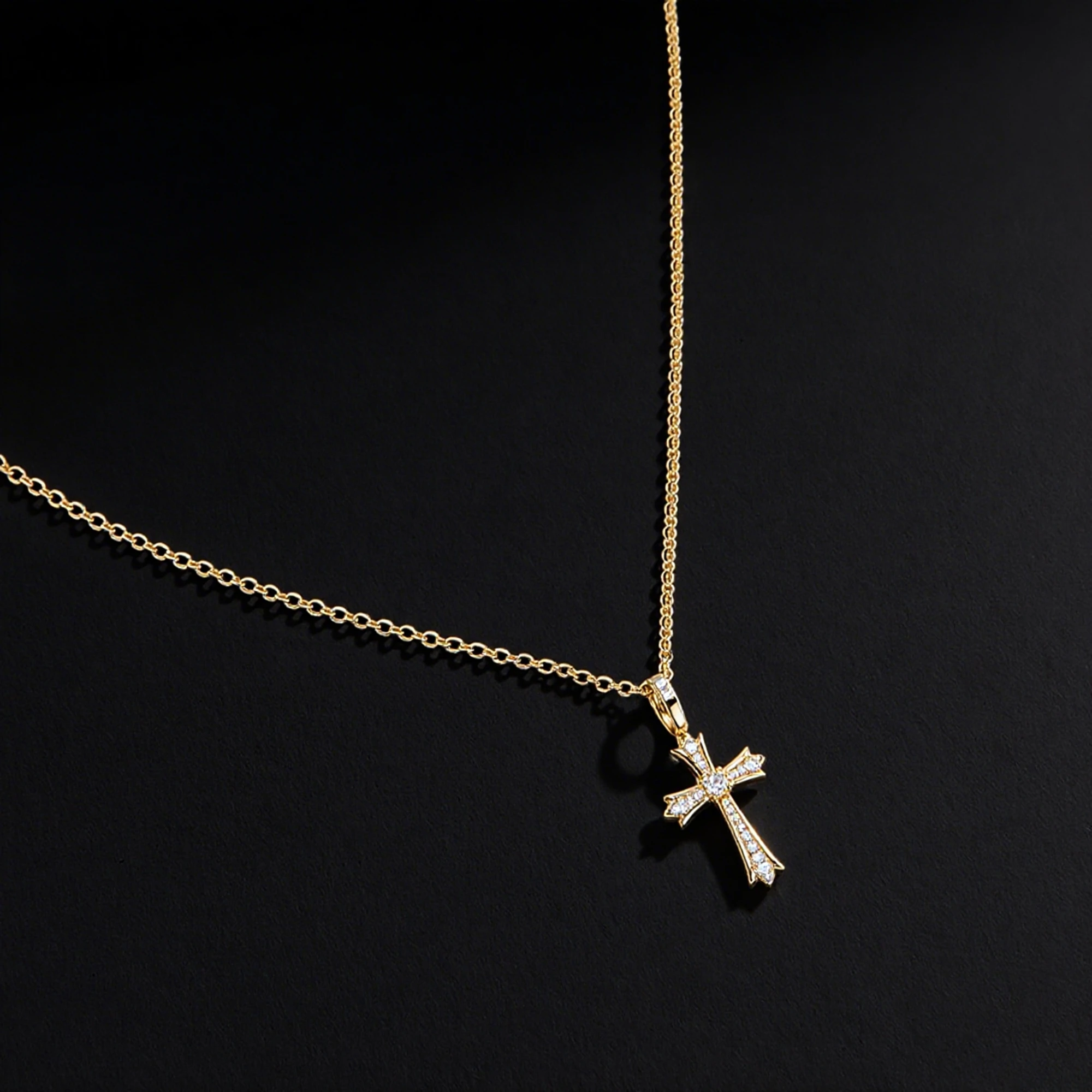 

Effie Queen Refined 925 Sterling Silver Waist Chain with Cross Pendant Plus Shining Oval-Cut Zirconia Gift for Casual Wear CW03