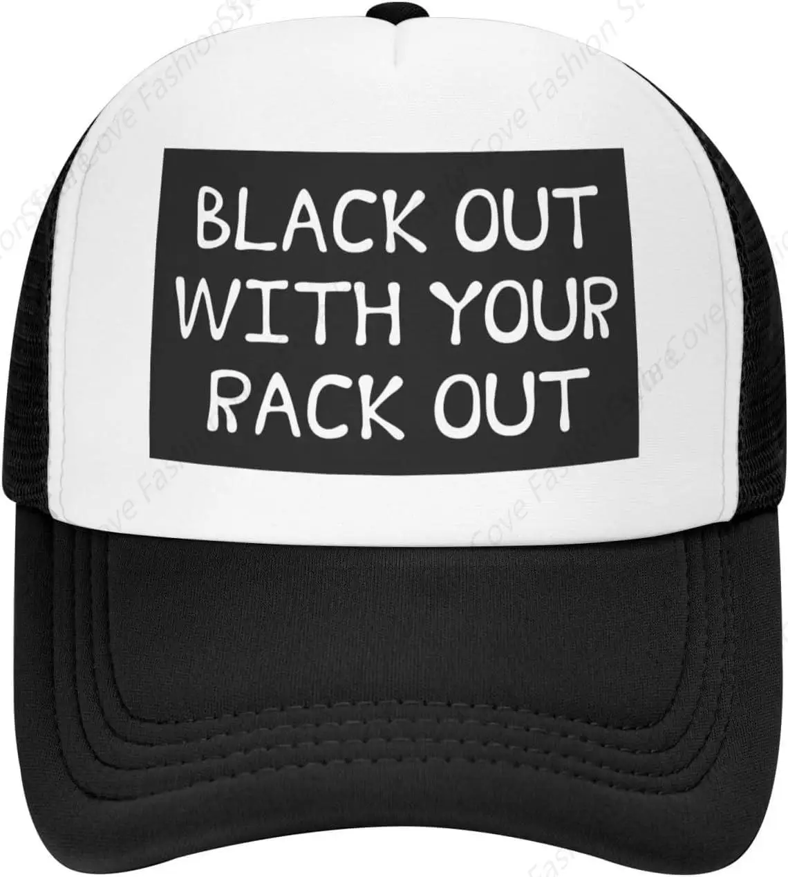 Black Out with Your Rack Out Mesh Hat Fashion Baseball Hat Breathable Adult Outdoor Mesh Hat Travelling Sun Protection Casquette