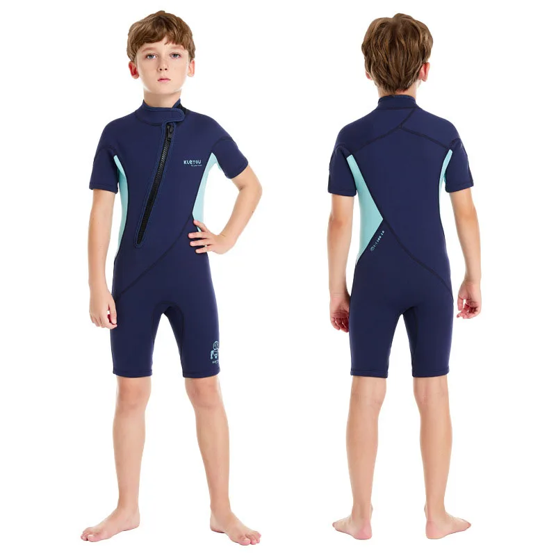 Children's 2.5MM Diving Suit Split Body Swimsuit for Boys Warm Long Sleeved Sun Protection Surfing Snorkeling Suit