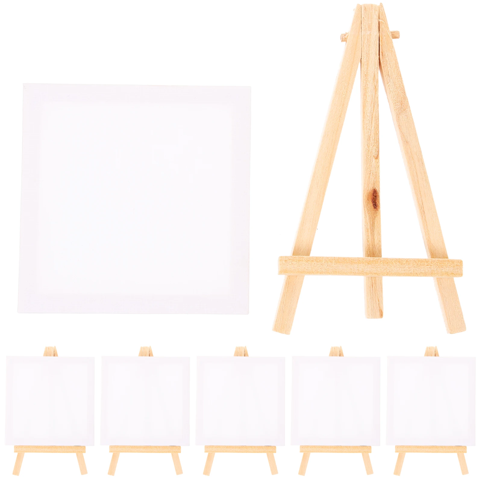 1 Satz Mini-Staffelei-Set aus Segeltuch, gedehnte Platten, kleiner Dreiecksständer zum Malen, weiß, für Kinder, Kunststudenten, DIY-Geschenke