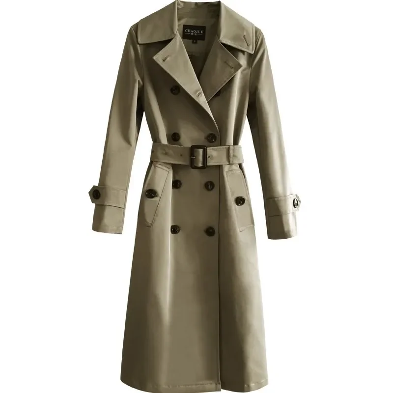 

Spring Autumn Vintage Khaki Black Trench Coat Women Casual Student Windbreaker Loose Long Belt Double Breasted Overcoat Female
