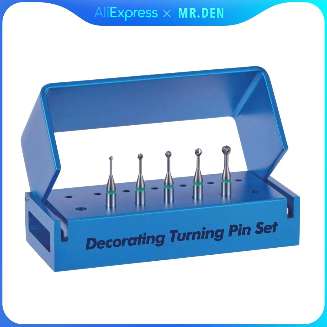 Dental Decorating Turning Pin Set Tungsten Steel Decorative Ball Drill for Low-speed Bender Dental Tools Consumables