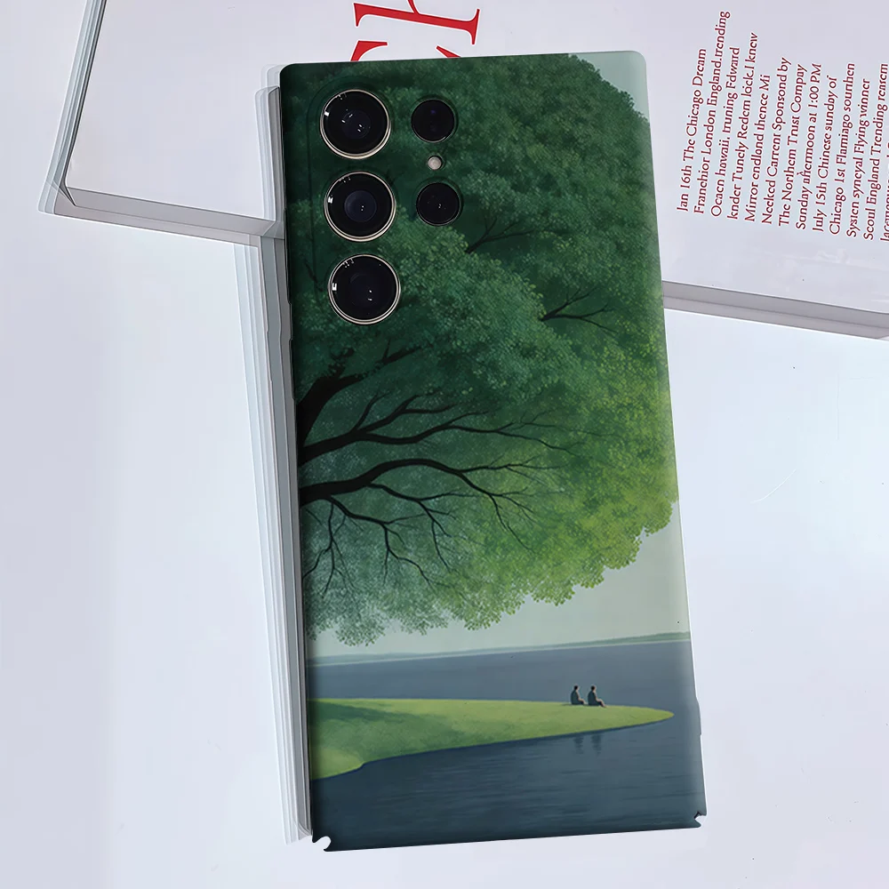Lake Peace Phone Case for Samsung Galaxy S26 S25 S24 S23 Ultra Plus Luxury Double-layer anti-fall Back Cover