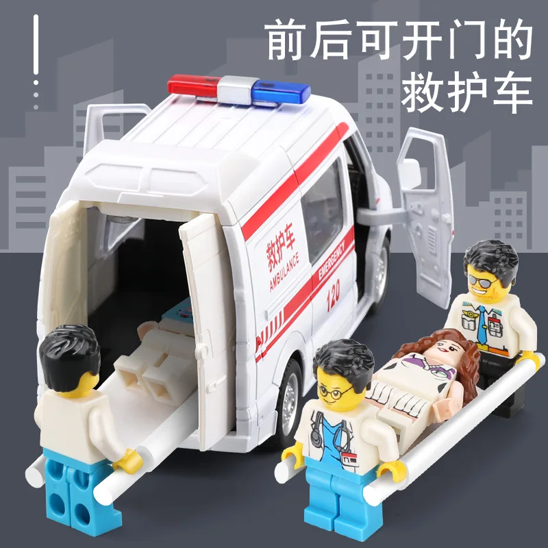 1:32 Sprinter Ambulance Hoge simulatie legering automodel politieauto brandweerwagen auto speelgoedmodel
