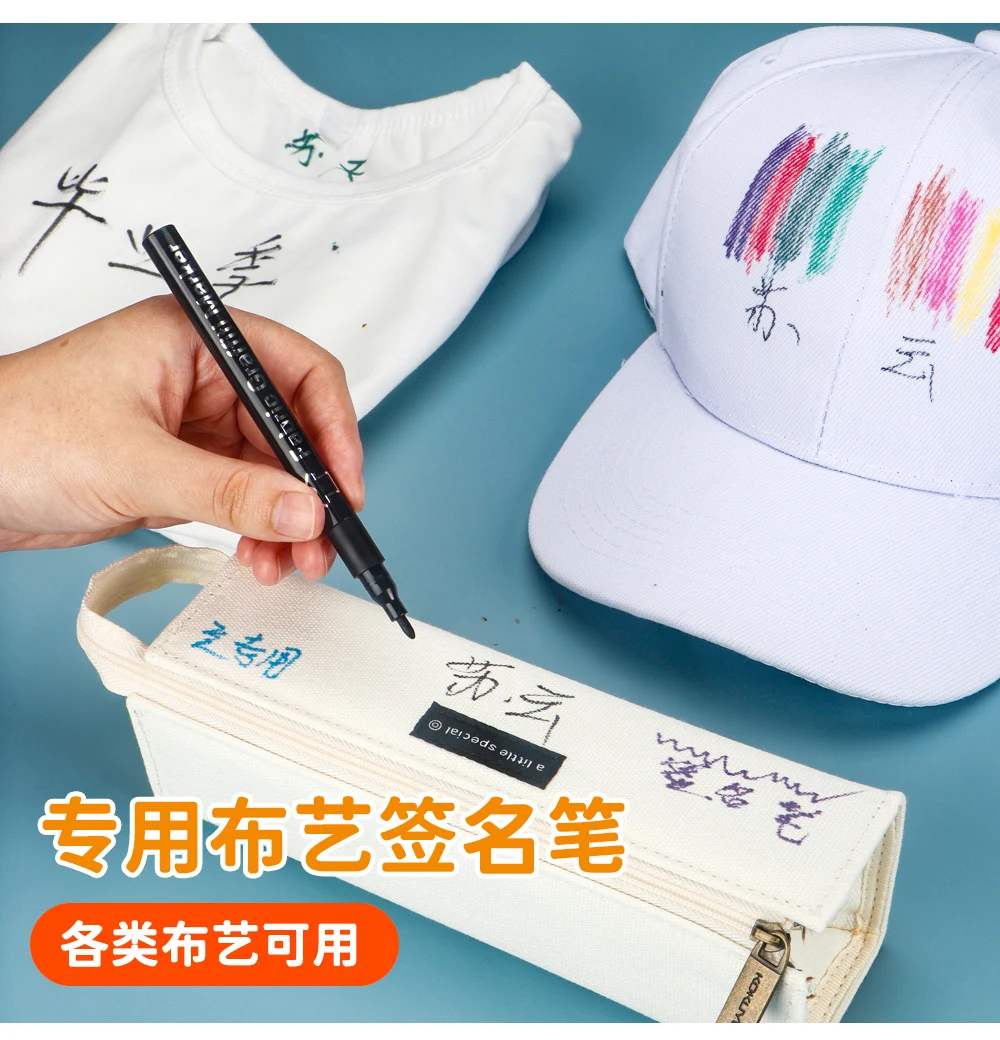 6/8/12/24/30 farben Stoff Marker Stifte Wasserdicht Farbige Marker Stift Für Künstler Rock Malerei Glas keramik Stoff DIY Karte Stift – Detail 10