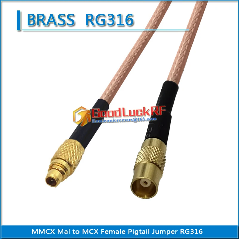 

High-Quality MMCX Male to MCX Female plug RF Connection MCX - MMCX Pigtail Jumper RG316 Cable 50ohm