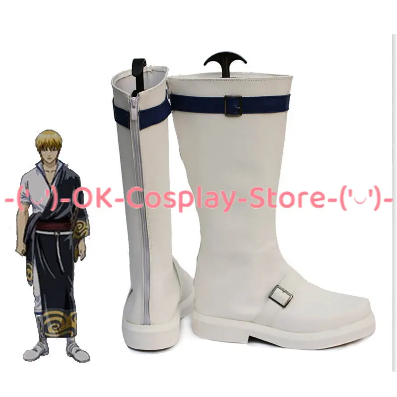 Sakata Gintoki Cosplay Sapatos, Botas de Carnaval de Halloween, Cosplay Prop, Acessórios personalizados