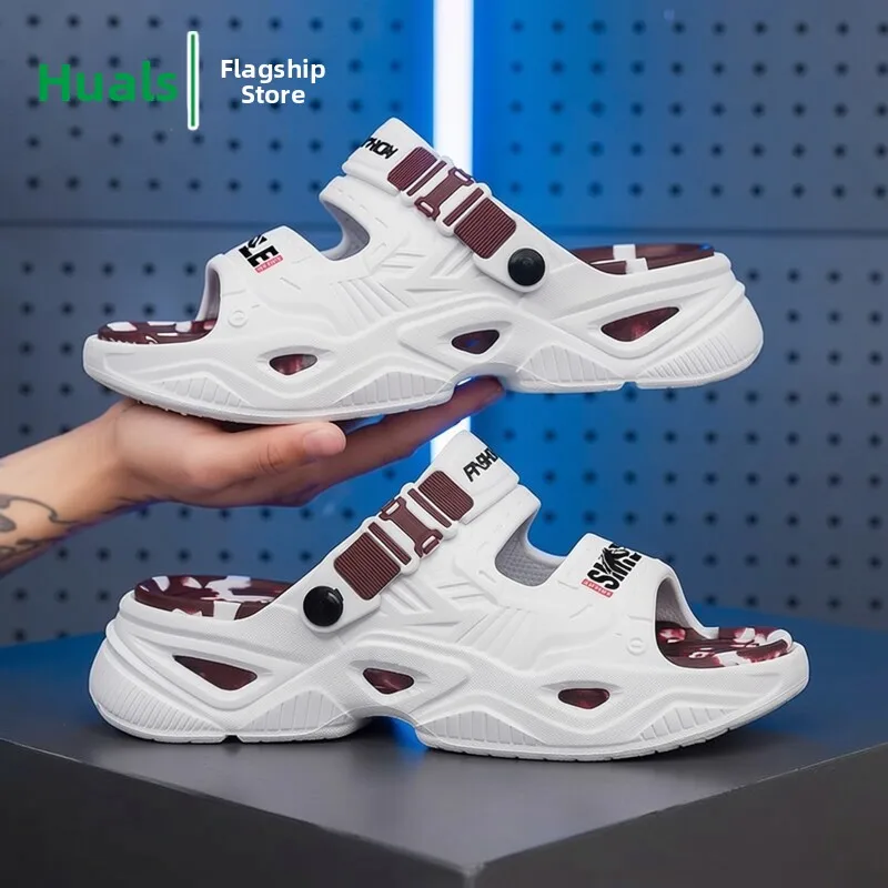 

Men's Summer Slip-On Slippers Outdoor Driving Anti-Slip Soft Bottom Sandals Breathable Comfortable EVA Material Beach Shoes
