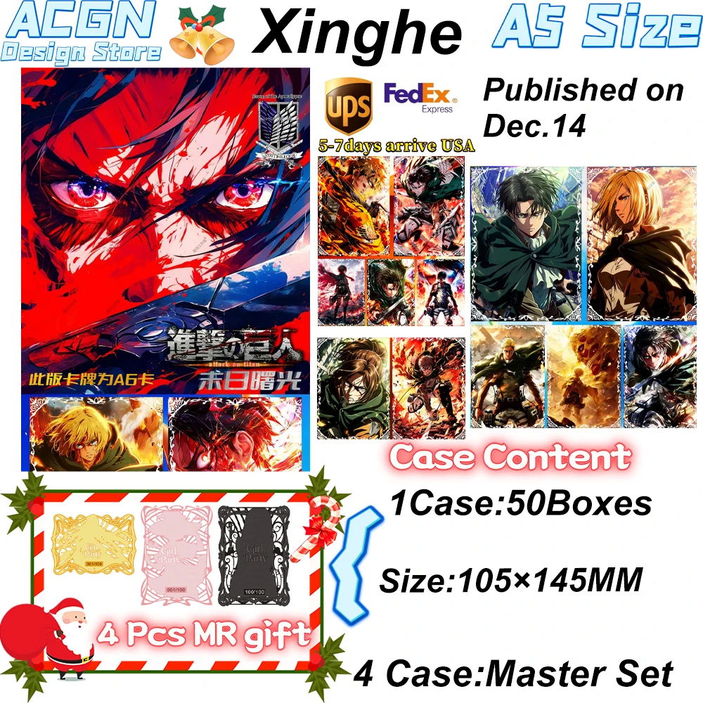 

Оптовая продажа 2025 года, производство Xinghe Studio Attack on Titan — Apocalypse Dawn First Bullet ACG CCG TCG Подарки для хобби