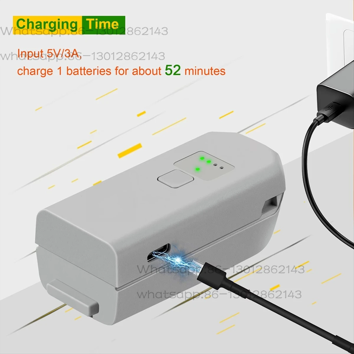 For NEO Drone Battery Charger USB & Type-C Charging Base Portable Compact Reverse Charging Capability with LED Light
