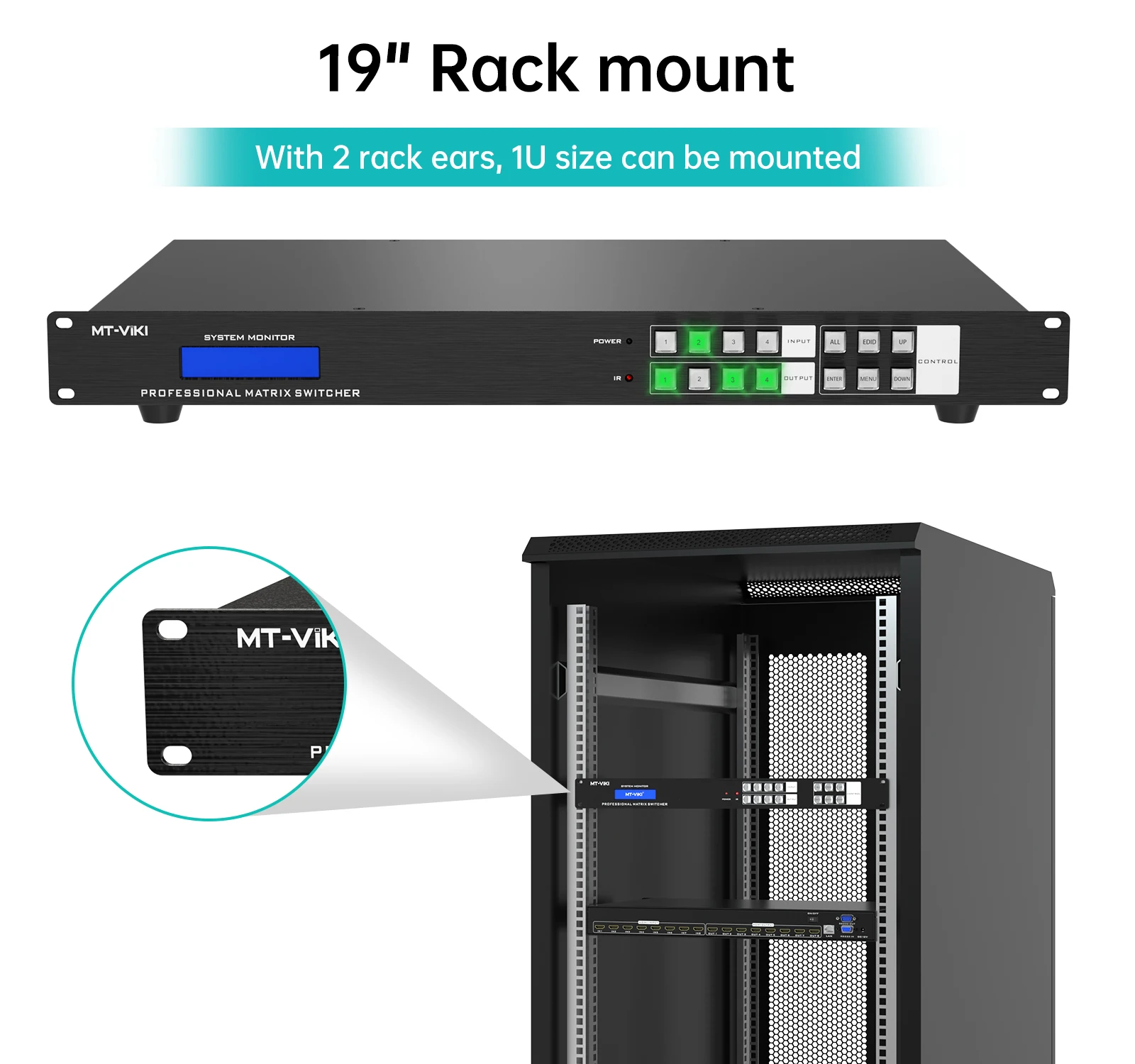 4K 30Hz Video HDMI Matrix Switcher 4x4, ADI Chip 4 In 4 Out HDMI Matrix With IR Web Control