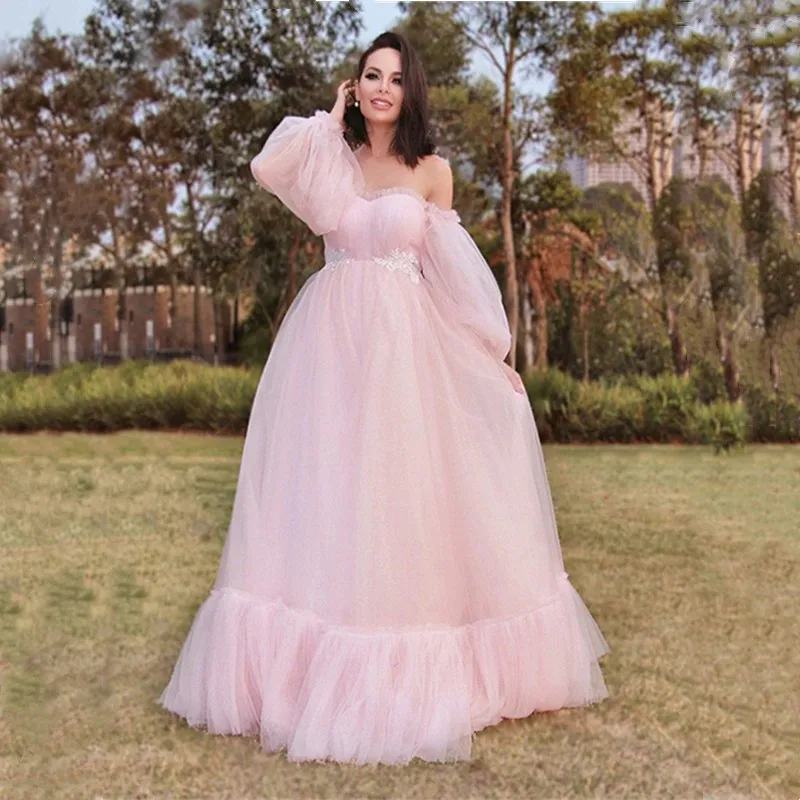 Maternity Dresses For Baby Showers Sexy Long Tulle Pregnant Women Photography Shoot Party Wedding Pregnancy Maxi Gown Photo Prop