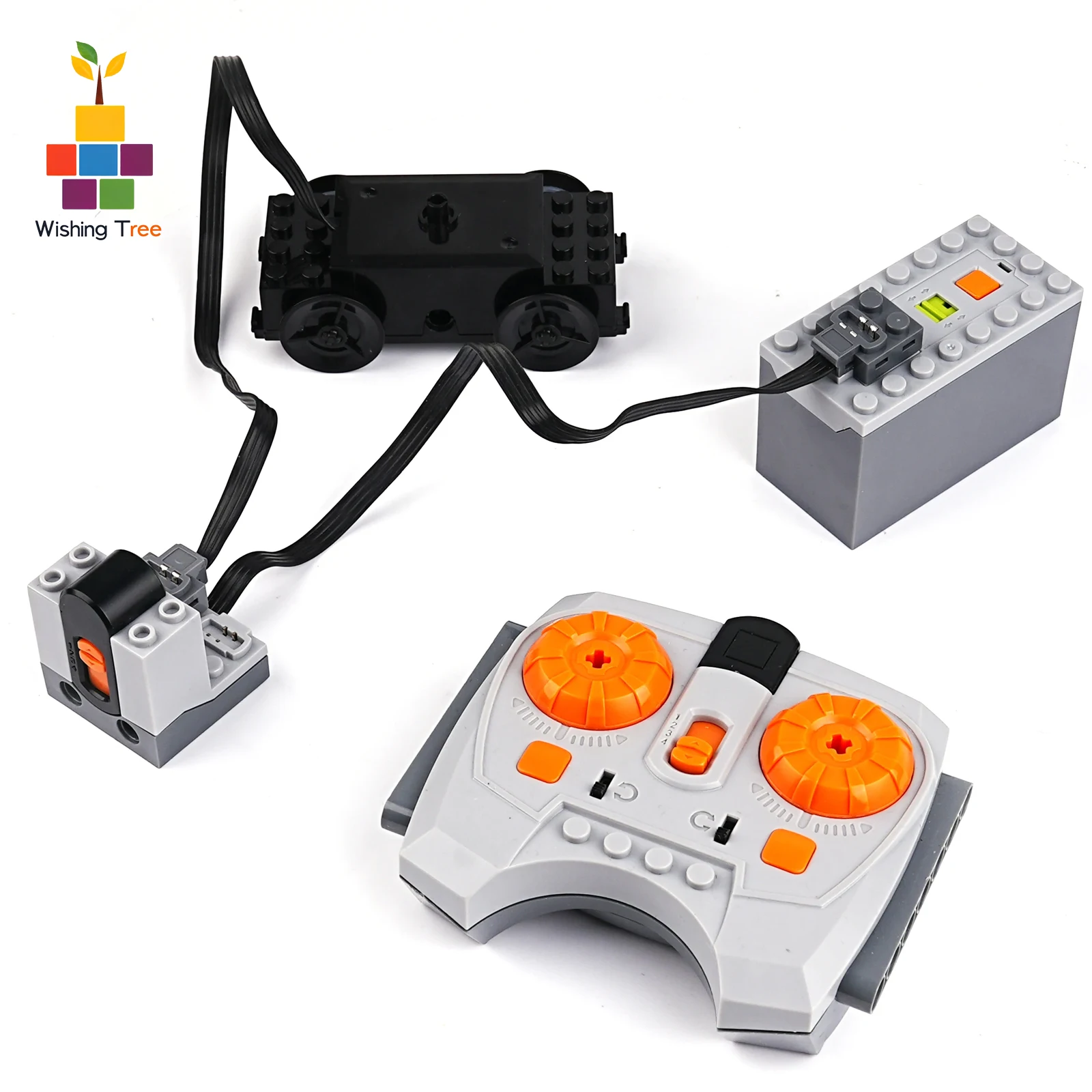 Technical MOC 88002 Power Functions Train Motor Kit with IR Remote Control, Compatible with  10219/10254