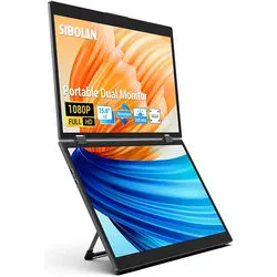 15.6-inch Laptop Screen Extender - Dual Monitor Stackable Foldable Triple Monitor (Win/Mac Compatible) - 1080P Portable Monitor