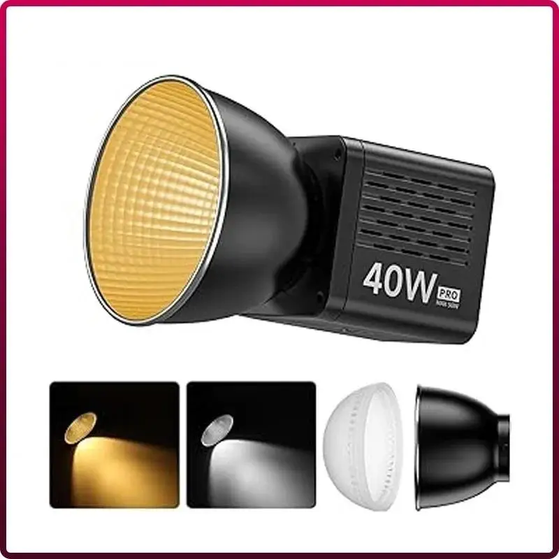 Top A- L023 40W Pro Portable LED Video Light Bi-Color COB Photographic Studio Light 2500K-6500K 3400mAh for Video Live-streaming