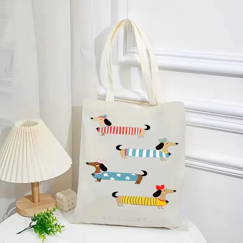 

2026 The fashion terrier dog pattern handbag is suitable for ladies and can be carried on the shoulder or held in hand.