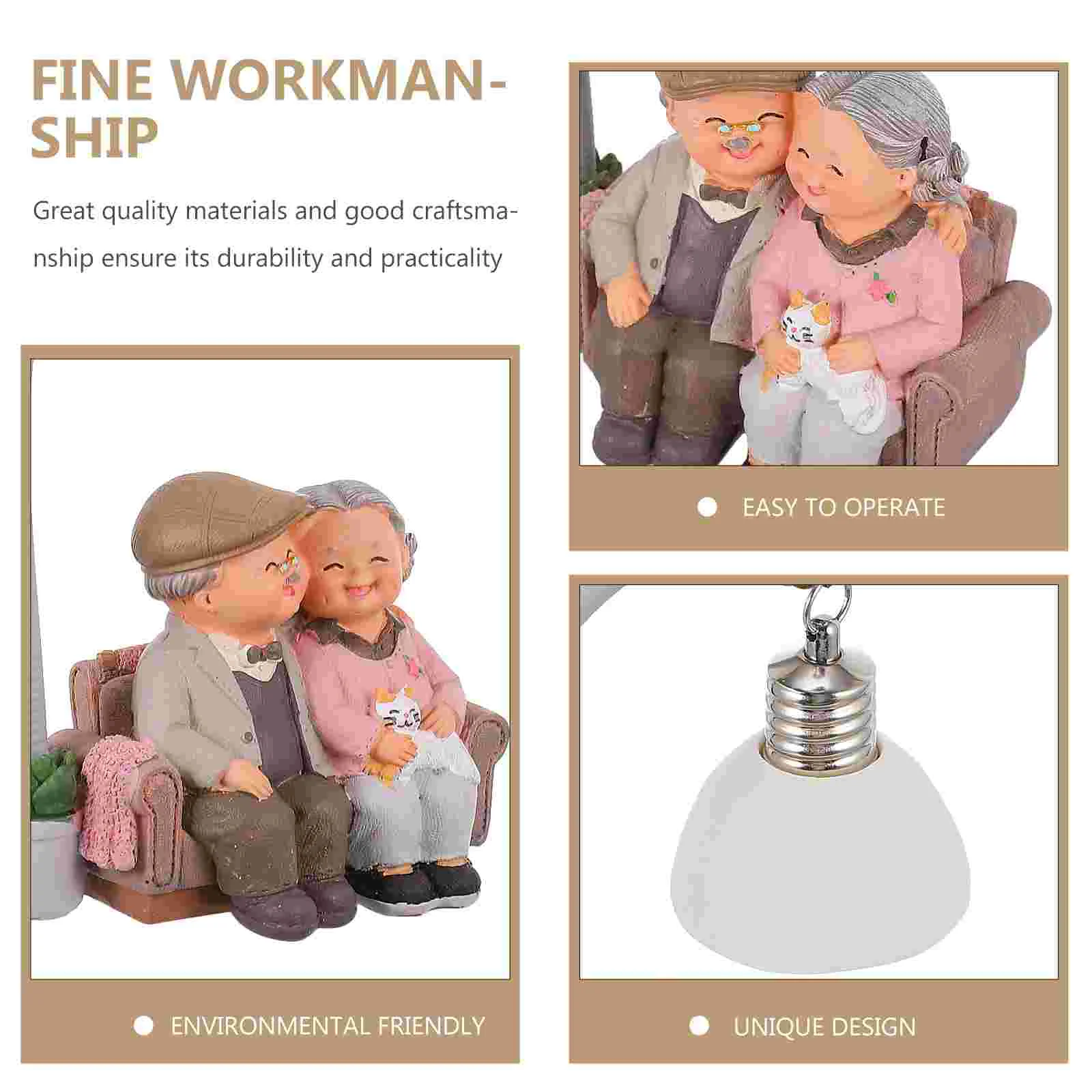 Old Man Granny Ornaments Home Decor Bedside Table Decoration Elderly Couple Figurines Resin Craft Miss Wedding Statues