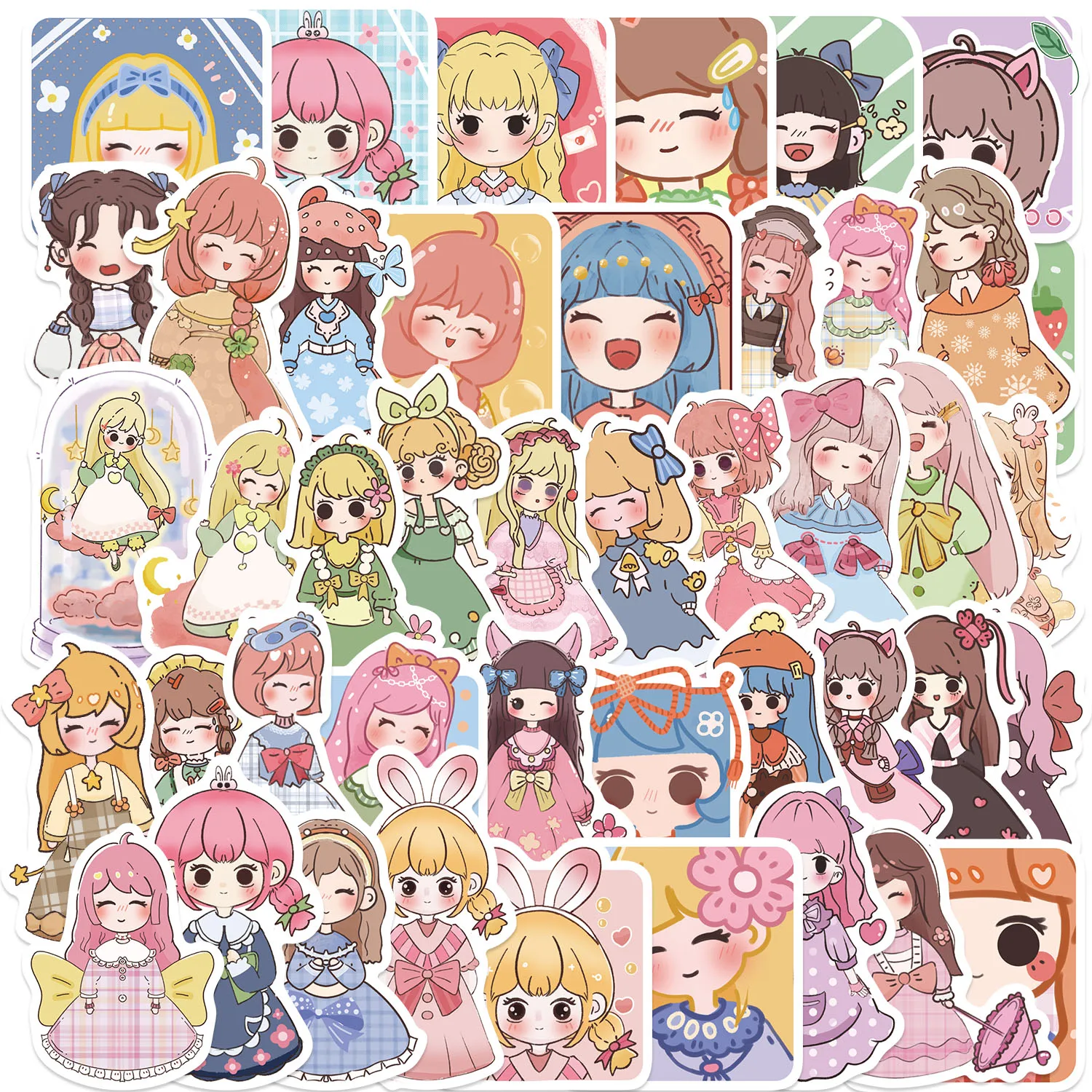 50pcs Princess Stickers suitablefor Notebook computer Luggage  Refrigerator skate boards phone cases sticker