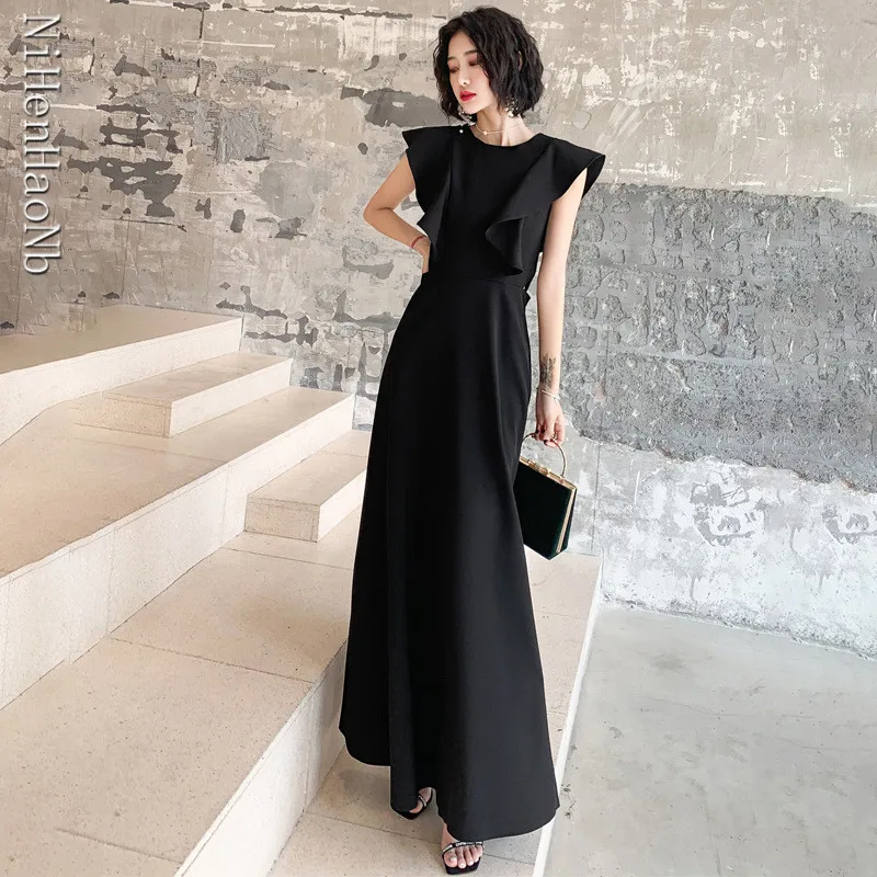 女性用エレガント無地スリムスイートキンセアニェーラドレス、ボールガウン、宴会、イブニングドレス