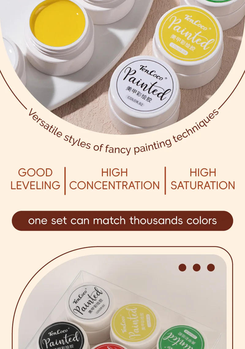 Koreanisches japanisches 6-Farben-Set, kein Abwischen, Nagelmalerei, Gel-Palette, helle Farbe für Nail Art Design, halb-UV-Gel-Creme, Gel-Nagellack – Detail 2