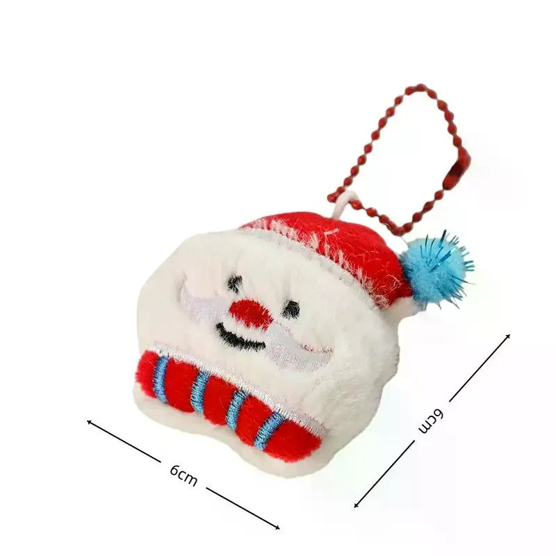 LLavero de Navidad de dibujos animados de felpa, colgante de muñeco de nieve de Papá Noel, mochila, adorno colgante, regalo de fiesta de Año Nuevo de Navidad