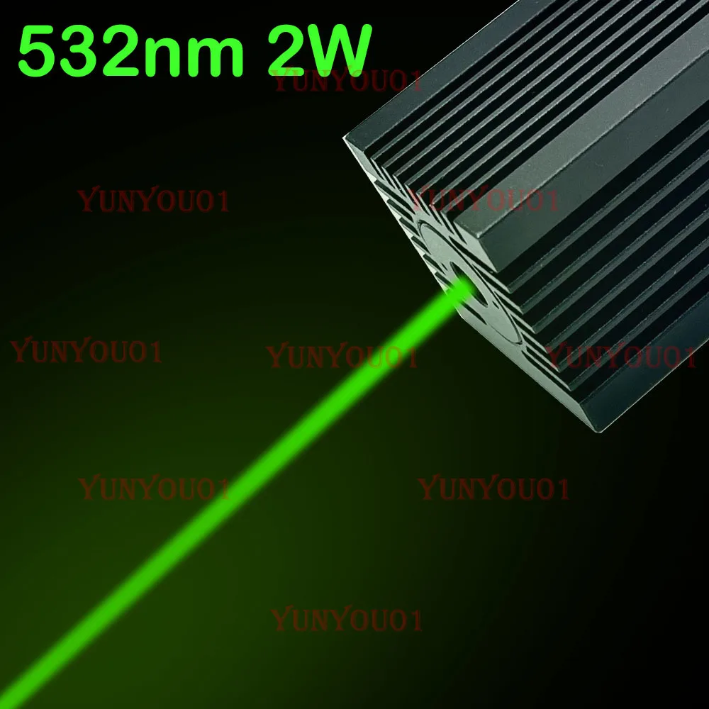 Green 532nm 2W 2000mW High-power Laser, Laser Module, Bird Repelling Landmark High-speed Warning