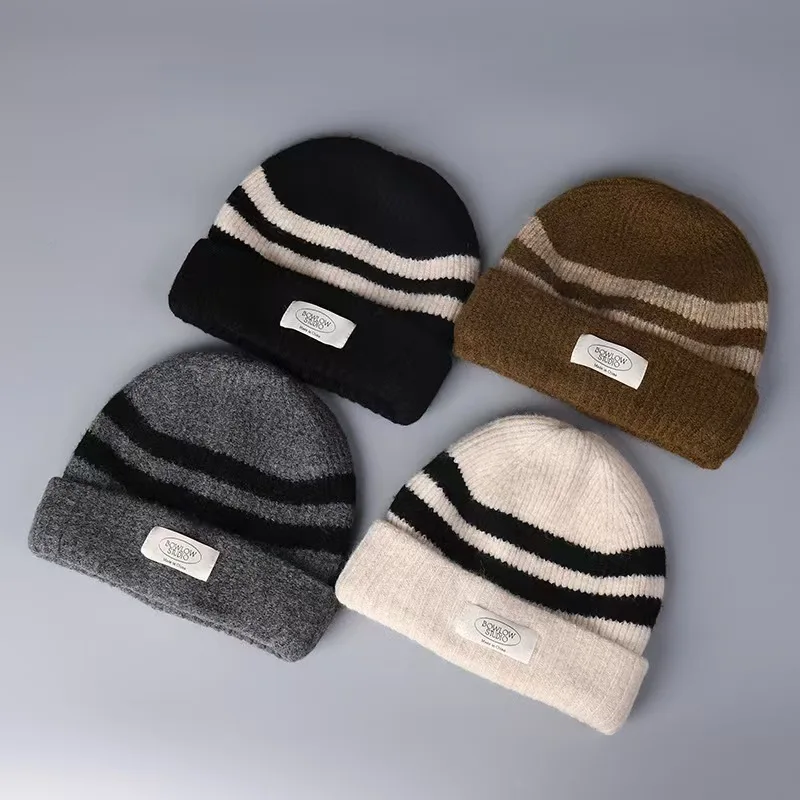 

Winter Knitted Ear Protection Hats For Women&Men Warm Beanies Caps Outdoor Ski Balaclava Bib EarCaps Ladies Skullies Hats Gorros