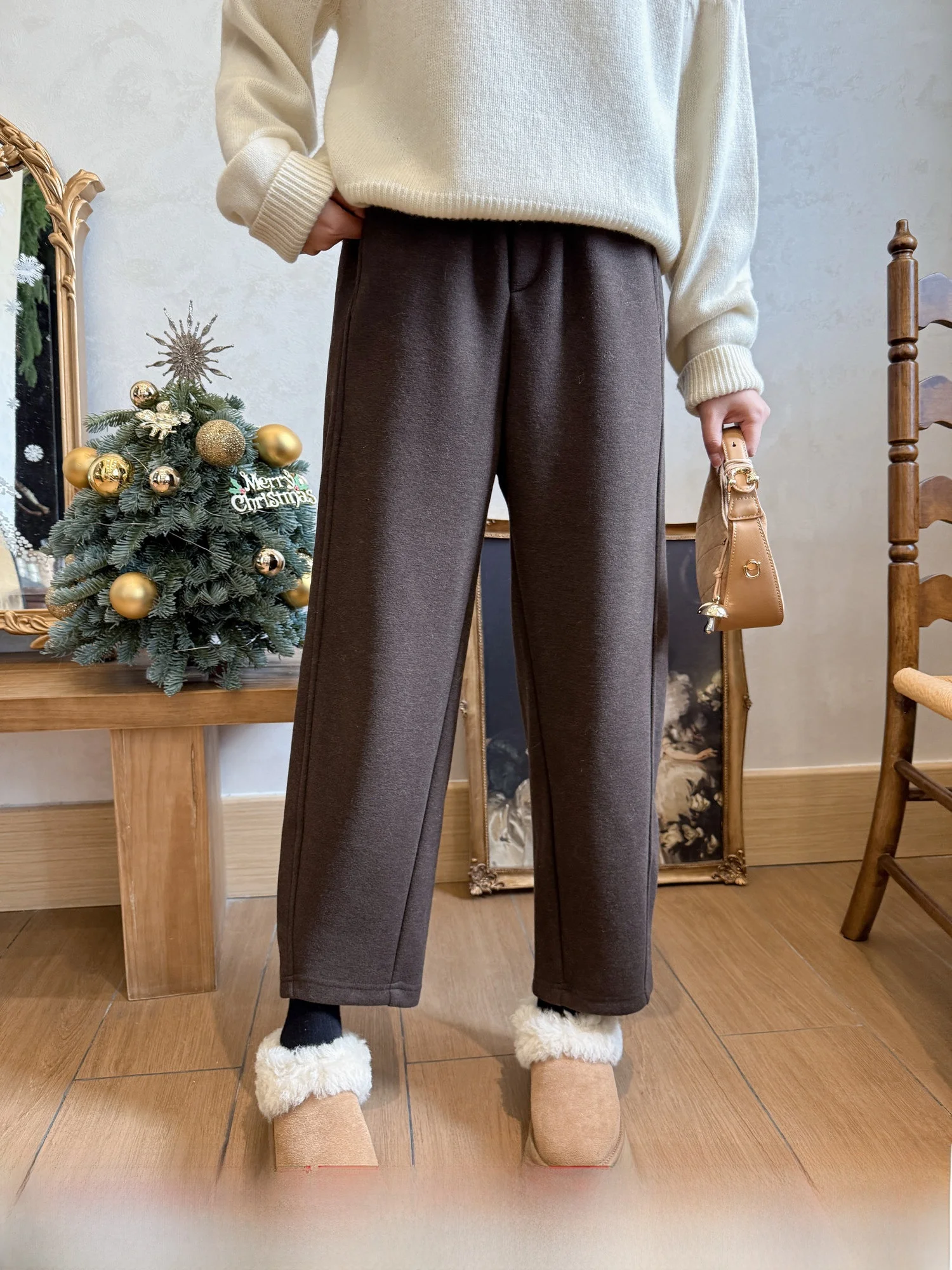 

Зимние брюки Zillal Magic с утепленной флисовой подкладкой, эластичным поясом, прямым кроем, скрывающие недостатки фигуры, теплые, повседневные