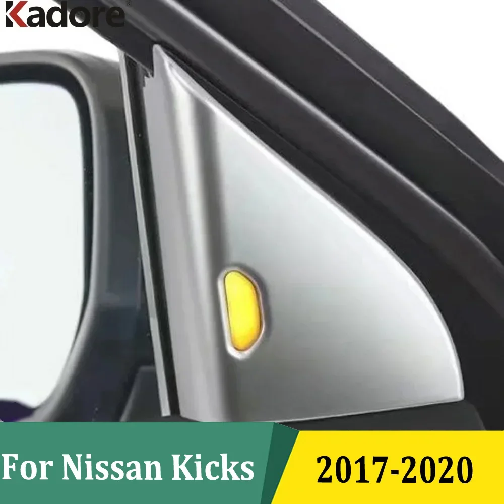 For Nissan Kicks 2017 2018 2019 2020 Matte Front Door Window A Pillar Triangle Cover Trim Stickers Interior Accessories