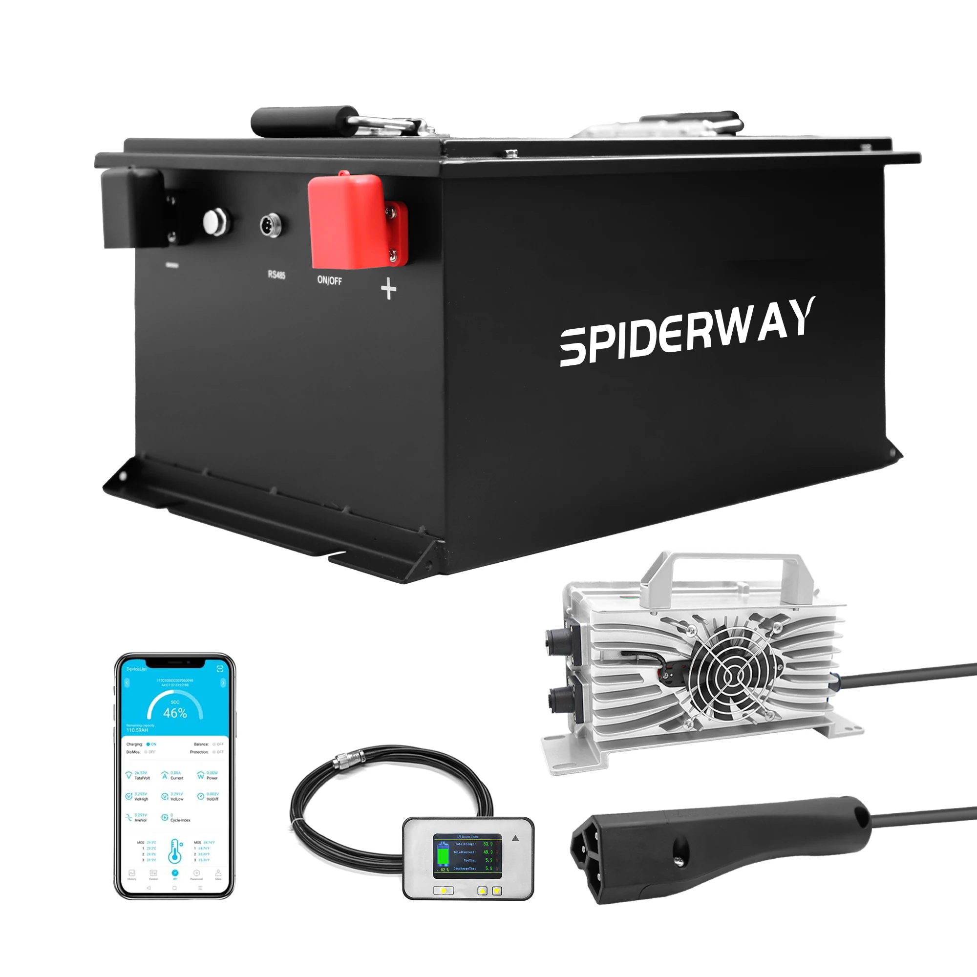 

48V 150Ah Golf Cart LiFePO4 Lithium Battery Kit for Club Car Carryall 300 500 Golf Cart Sloar Marine RV Motorhome With Charger