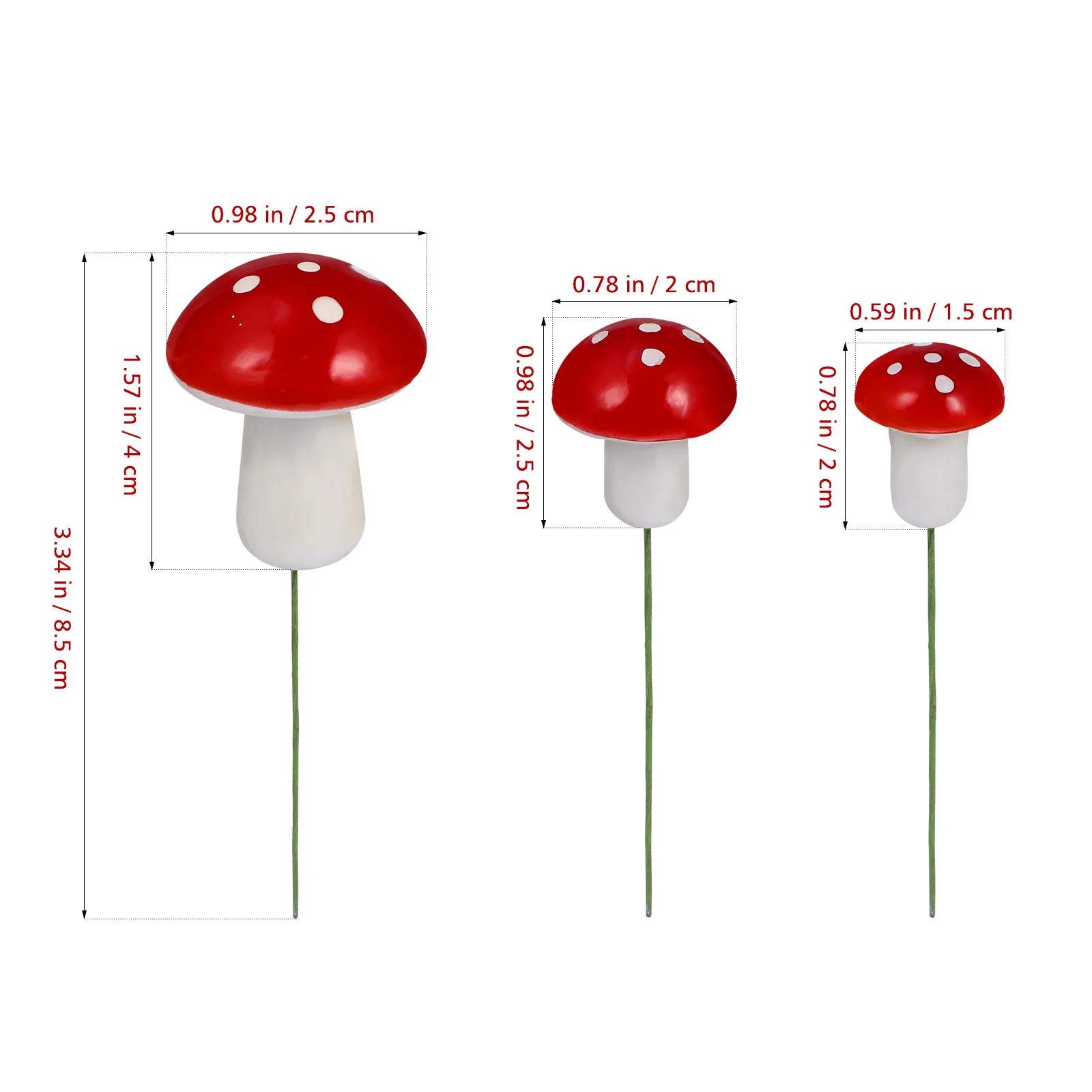 30 Pcs Mushroom Cake Topper Toppers Mushrooms Ornaments Cupcake Sticks Accessories Foam Picks Red