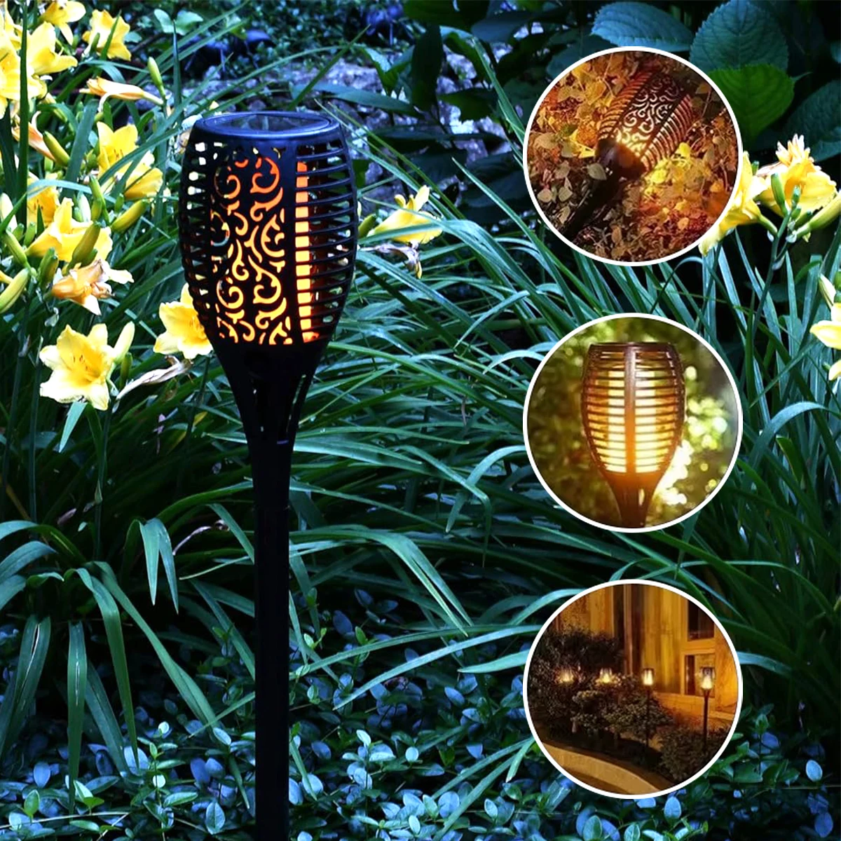 

12Led Flame Lawn Lights Outdoor Solar Night Light Colorful Waterproof Daylight Sensor Flickering Torch Landscape Lamp Garden Hot