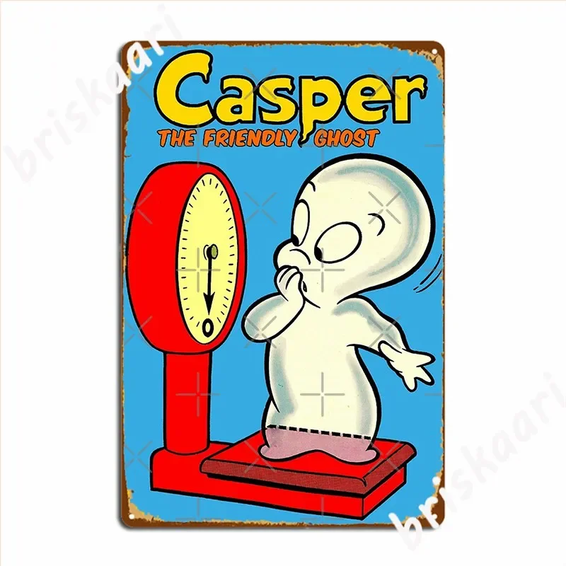 Casper The Friendly Ghost Tipping The Scales Metal Sign Cinema Living Room Kitchen Wall Decor Decoration Tin Sign Poster