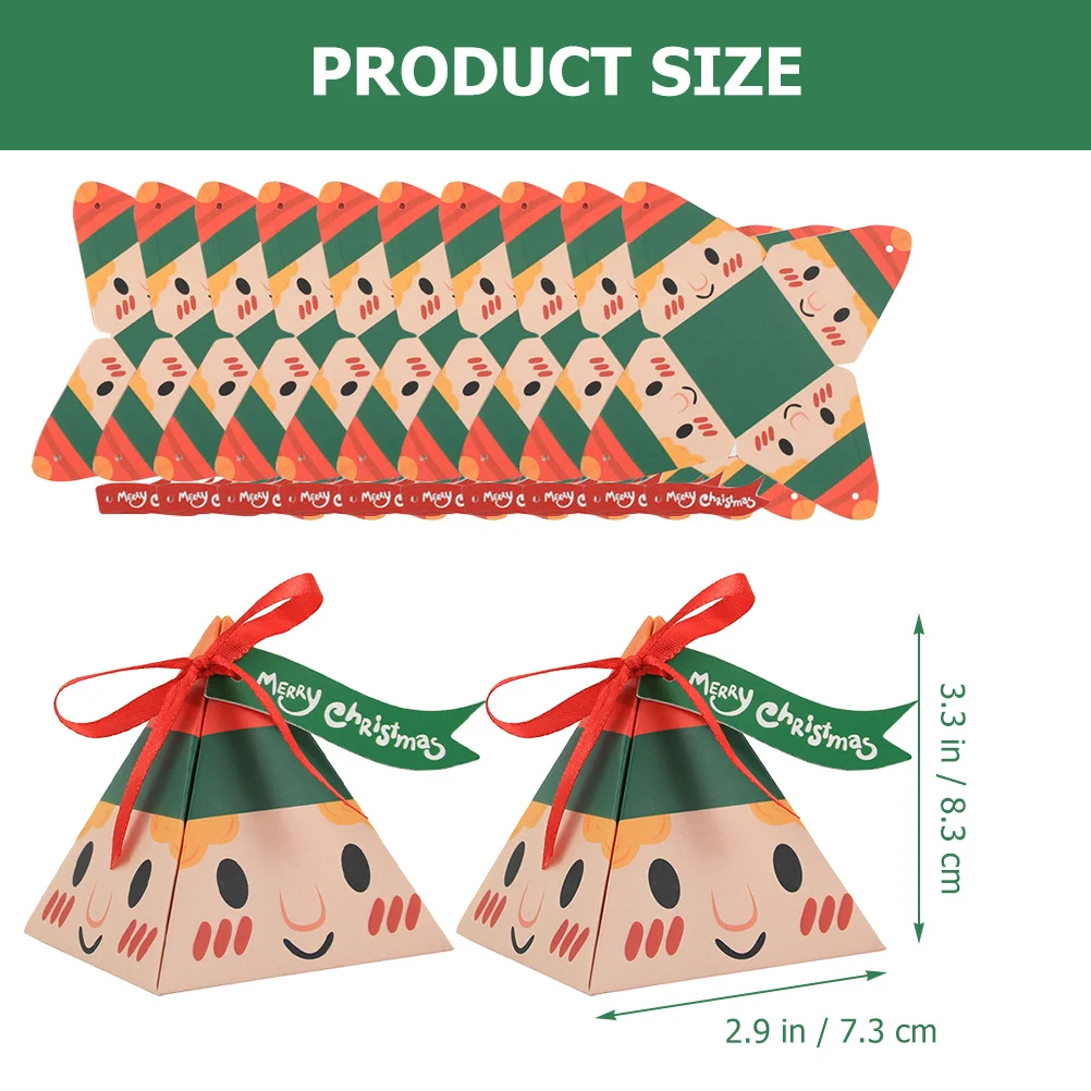 

50Pcs Christmas Candy Boxes Decorative Treat Gift Boxes for Party Favors Xmas Goodies Container Party Favors Bag