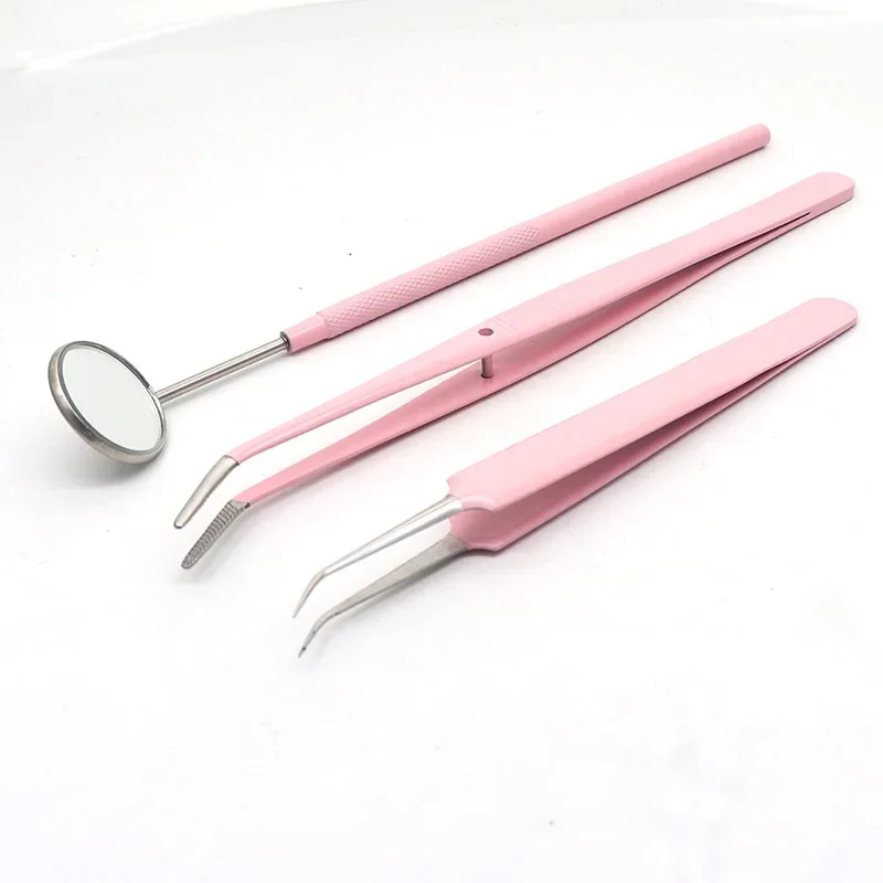 Stainless Steel Dentist Tool Set Dental Mouth Mirror Tweezers  Probe Tooth Care Kit Instrument Tweezer Hoe Sickle Scaler