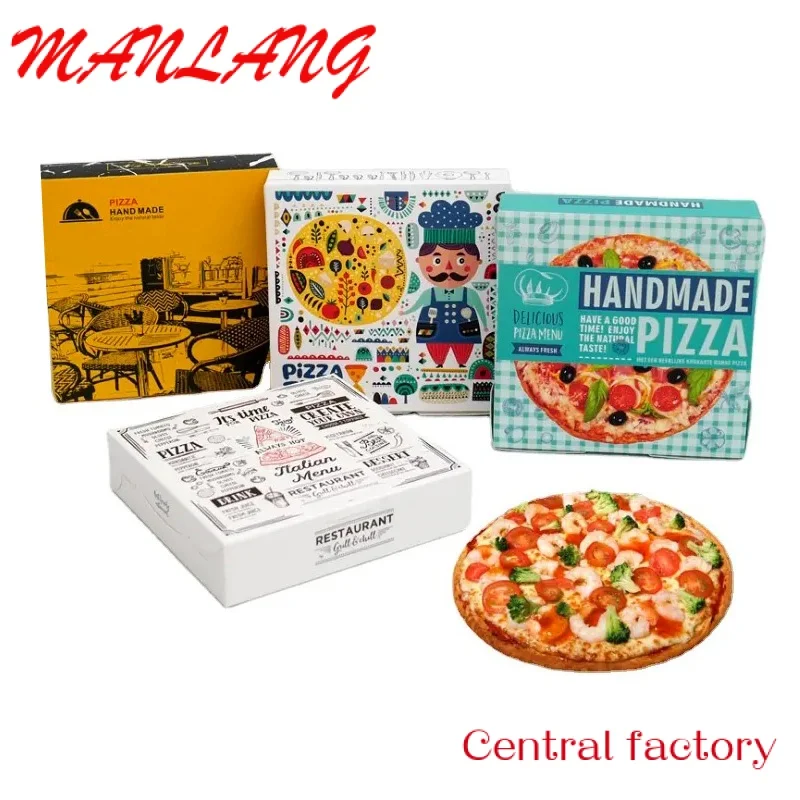 Papel ondulado, Food Grade Pizza Box com logotipo, Dough Proofing Storage, Pizza Slice Pack Box, Custom, Eco Friendly