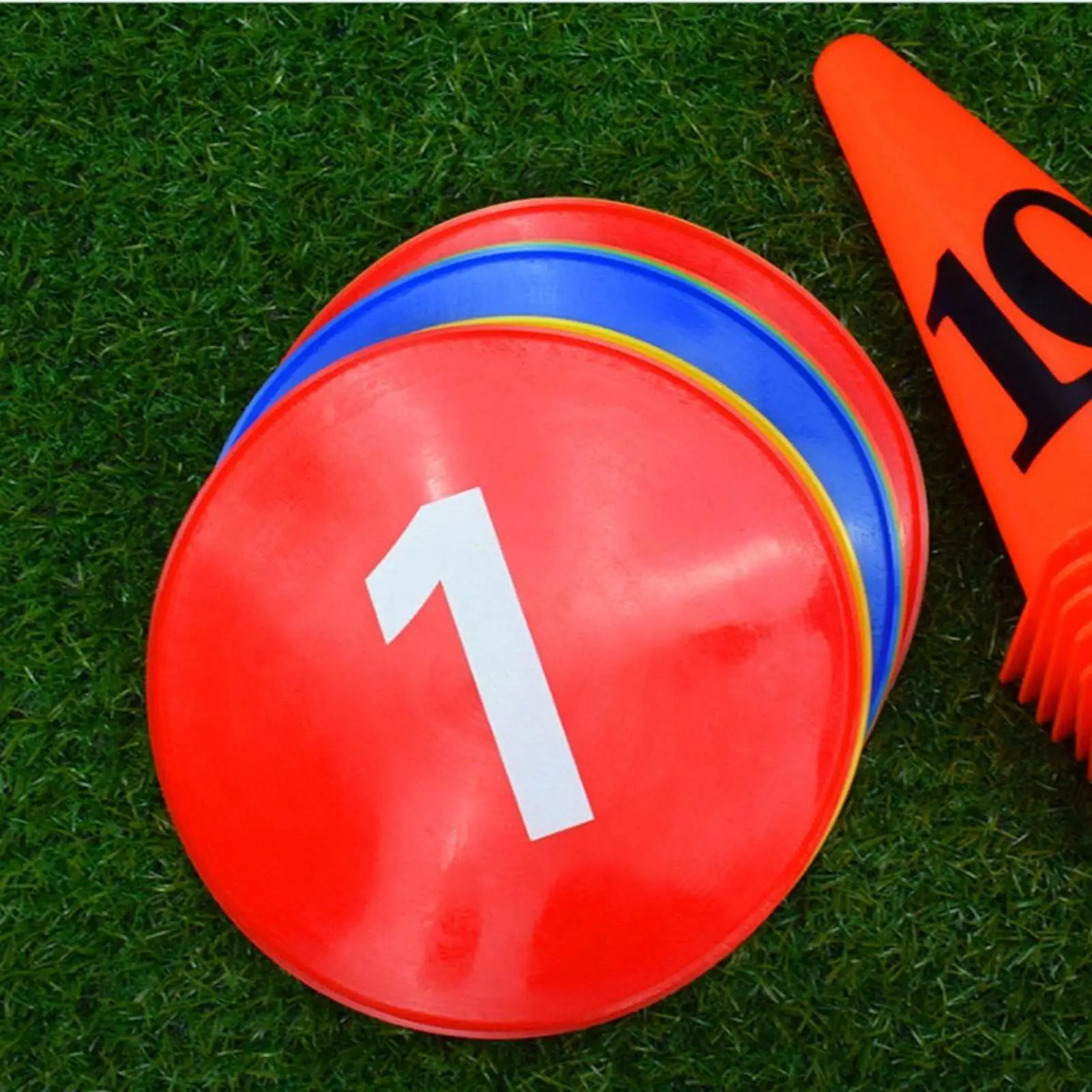 

Soccer Flat Cones PVC Markers Numbered Agility Discs for Basketball Field Court Outdoor Use