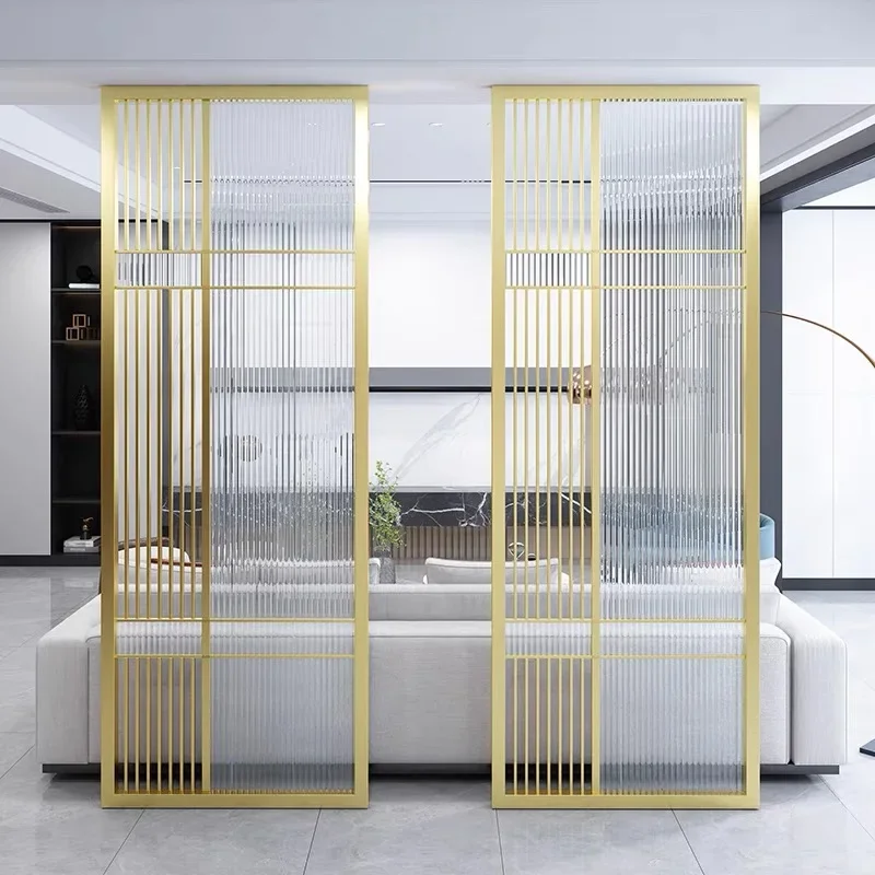 Modern Stainless Steel Screen / Room New Chinese Luxury Hollow Partition