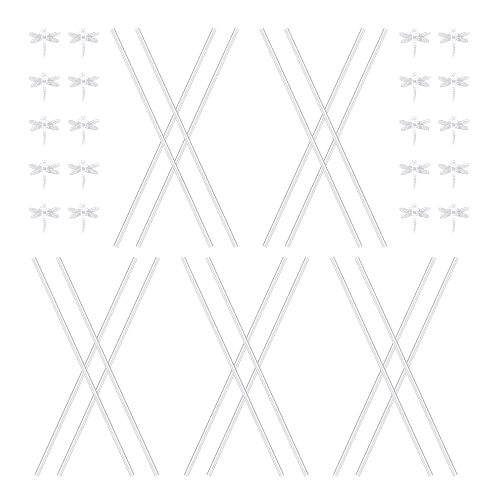 20 مجموعات من أوتاد النباتات الشفافة لدعم نباتات الأكريليك للحديقة والنباتات الداخلية ومشابك الأوركيد القطبية المستقيمة