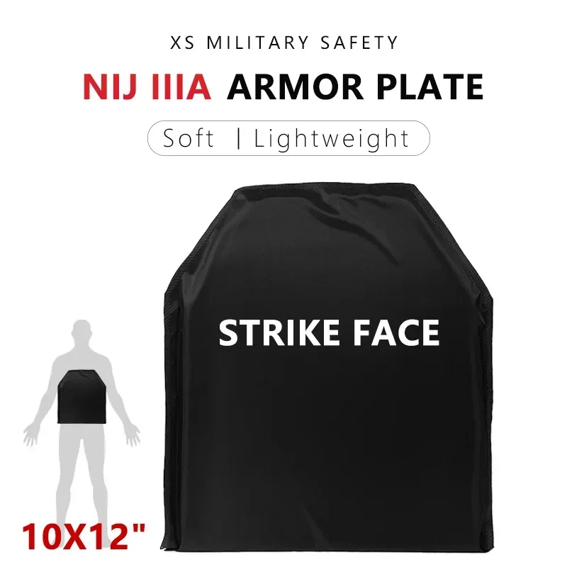 NIJ IIIA 1/2Pcs Armor Plate NIJ IIIA 3A Lightweight Soft Armor Panel Bulletproof Ballistic Plate for Army Combat Police 10x12