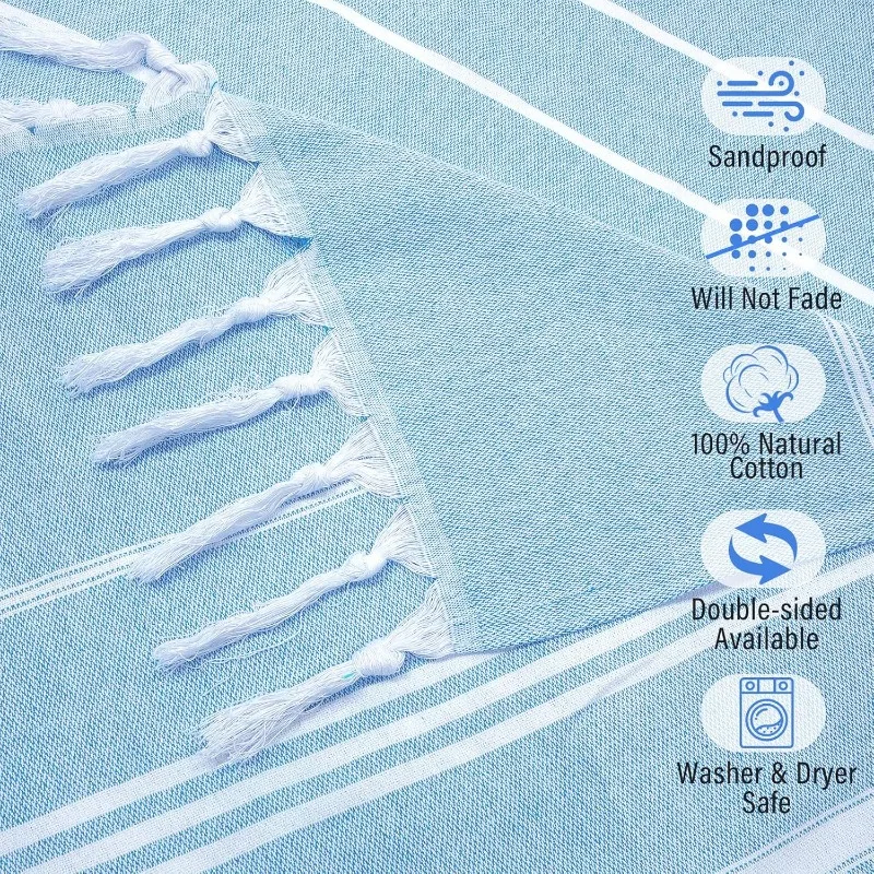 

12 Pack Turkish Beach Towel Bulk 71x36 Inches Cotton Turkish Bath Oversized Sand Free Quick Dry Blanket Towels