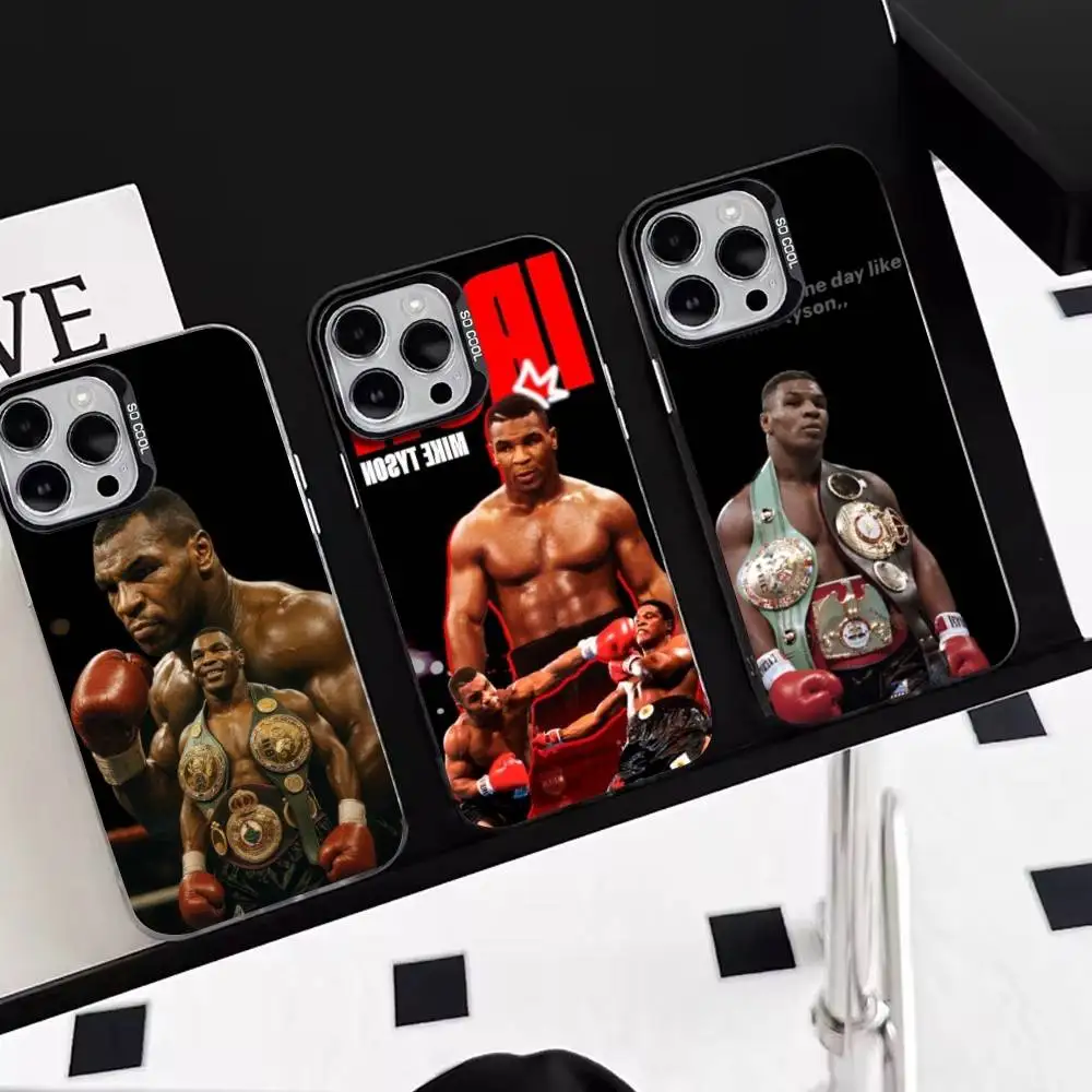 

Boxing Match-Combat-M-Mike T-Tyson Phone Case For iPhone 17,16,15,14,13,12,11 Plus,Pro Max,XS,Colorful Silver Black Cover